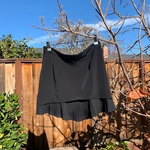 Black Mini Skirt with Pleated Details